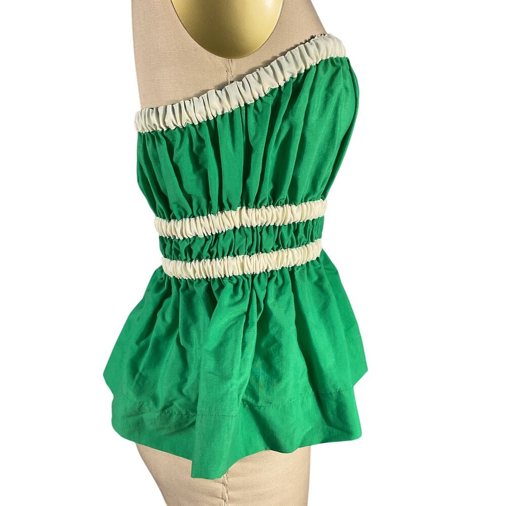 Molly Goddard Ruched Green Esme Top Size 8 UK / US 4 NWT - Picture 2 of 5